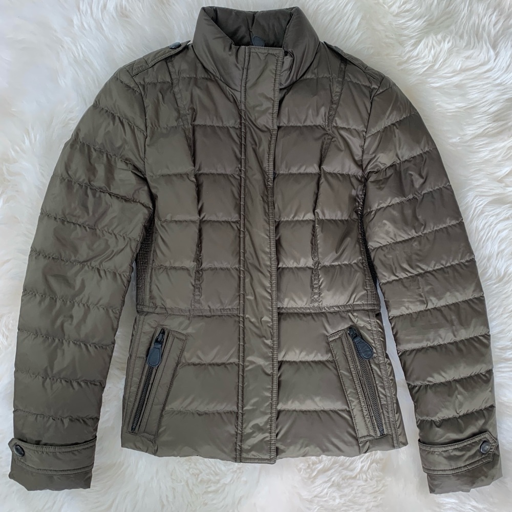 burberry olive down puffer jacket